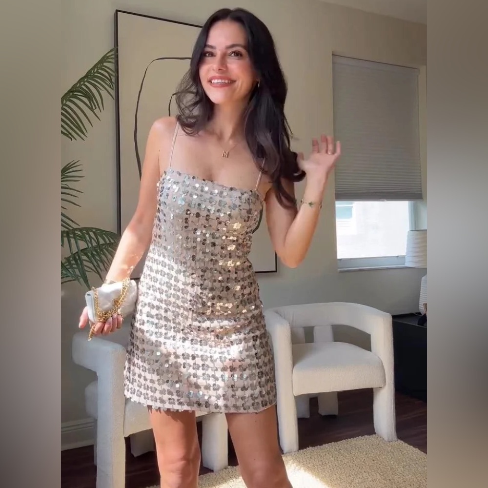 Zara Sequin Mini Dress - Picture 3 of 12